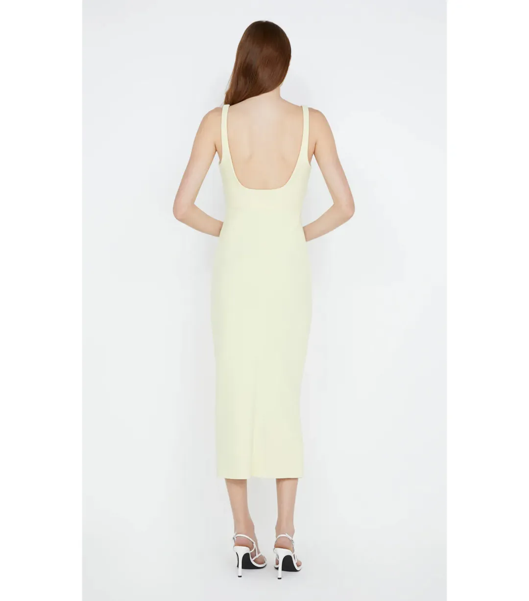 Bec & Bridge Karina Tuck Midi Dress Lemon Size AU 12 for rent on The Volte - main image