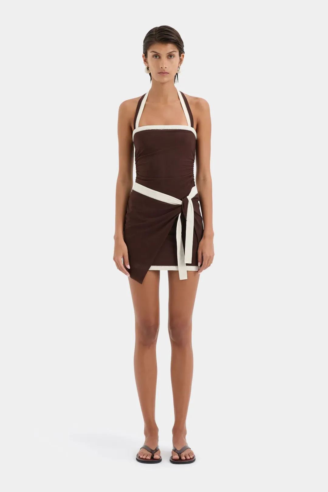 Sir The Label The Jacques Mini Dress Chocolate Size 6 for rent on The Volte - main image
