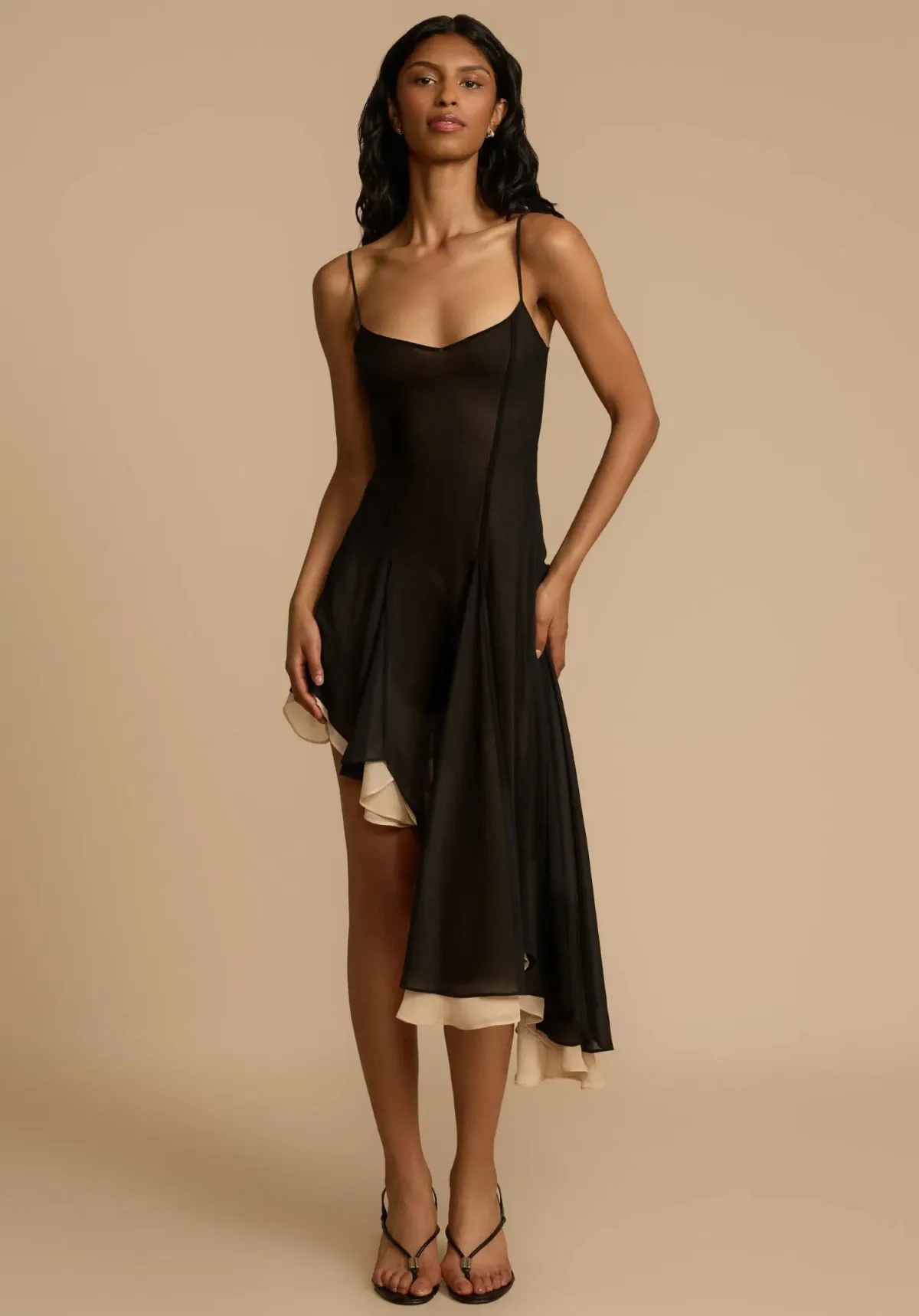 Arcina Ori Dana Dress Black Midi Flowy Ruffle Size XS AU Size 6 - Image 1