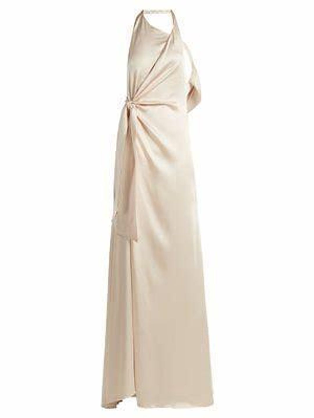 Jonathan Simkhai Silk Satin Halterneck Gown Cream Size 6 for rent on The Volte - main image