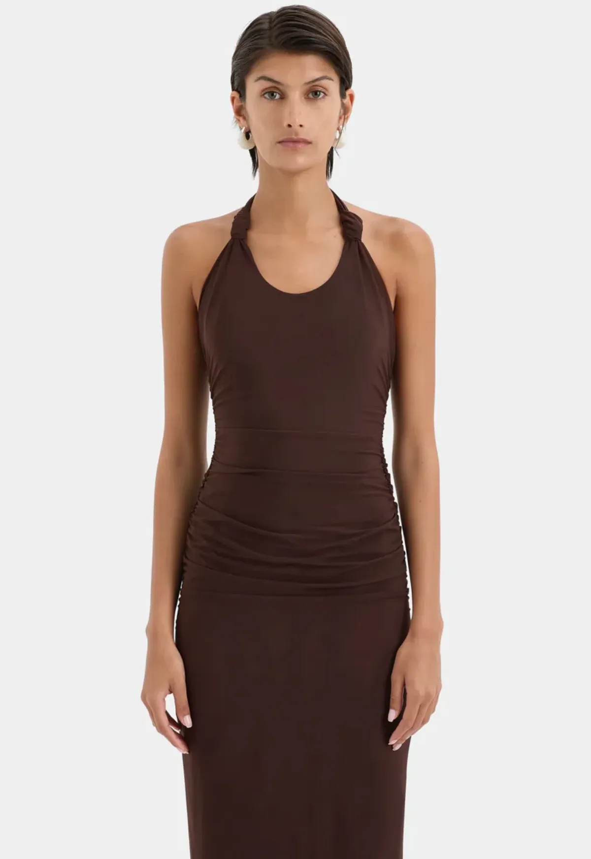 Sir The Label Jacques Know Midi Dress Brown Size 10 - Image 4