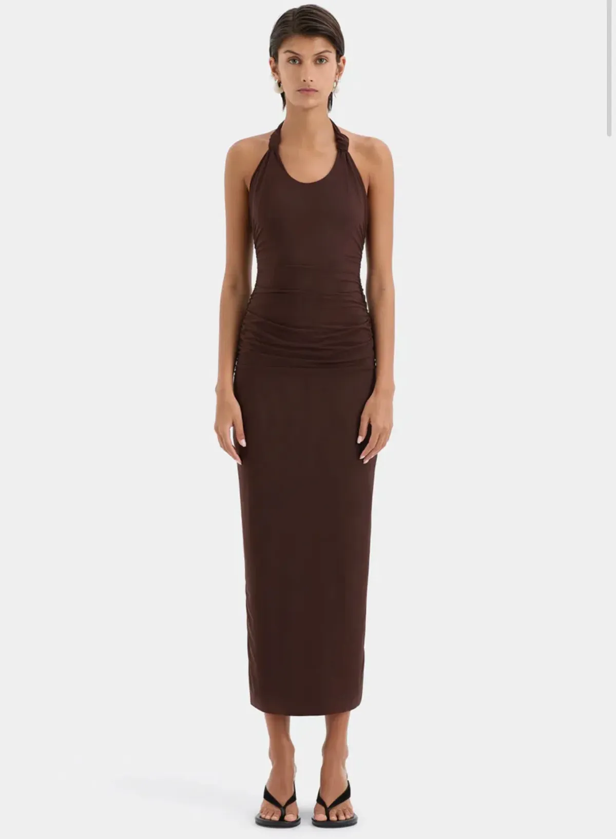 Sir The Label Jacques Know Midi Dress Brown Size 10 - Image 1