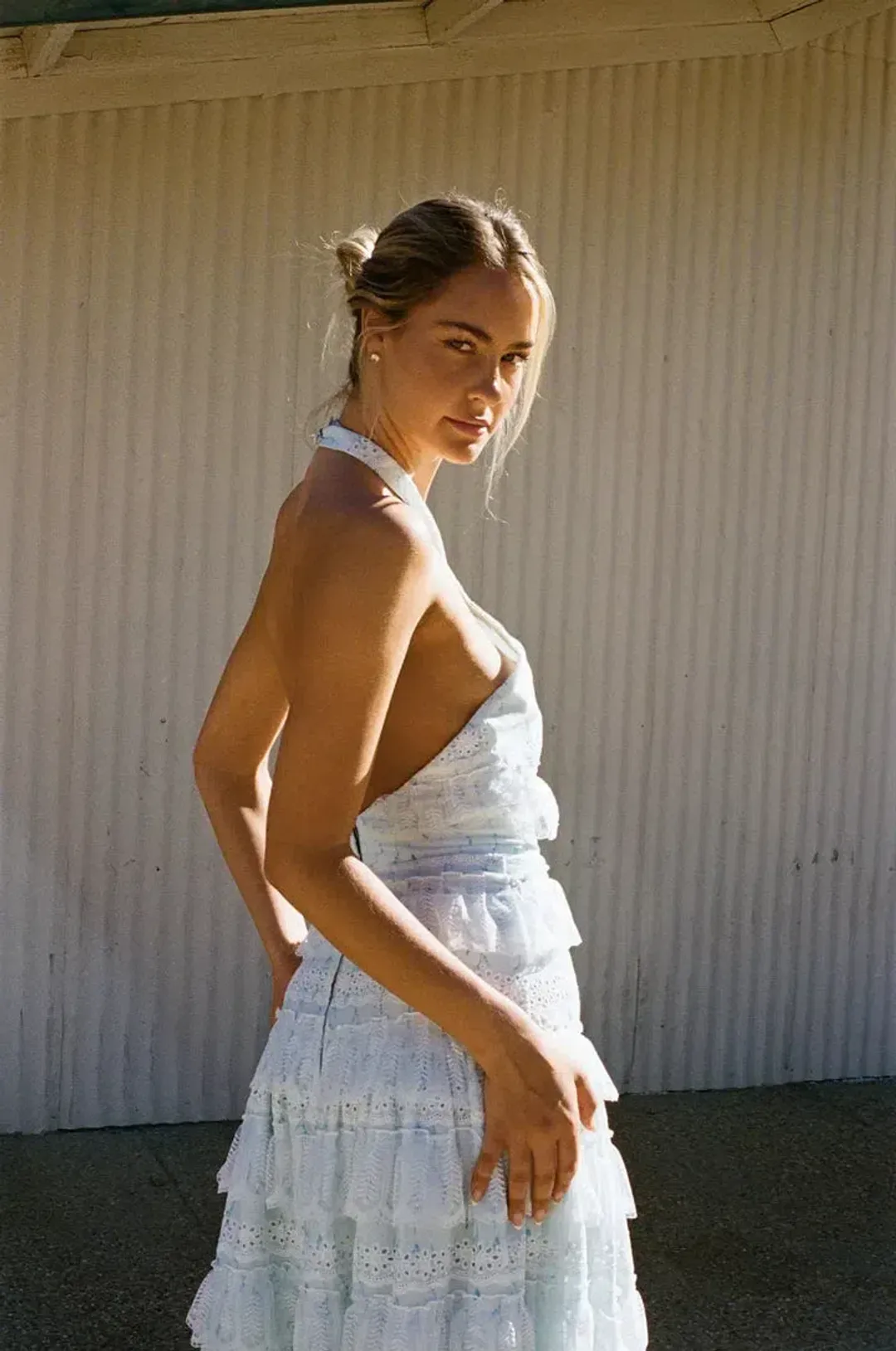 Anne Louise Boutique Lovette Halter Neck Dress White Size 14 for rent on The Volte - main image