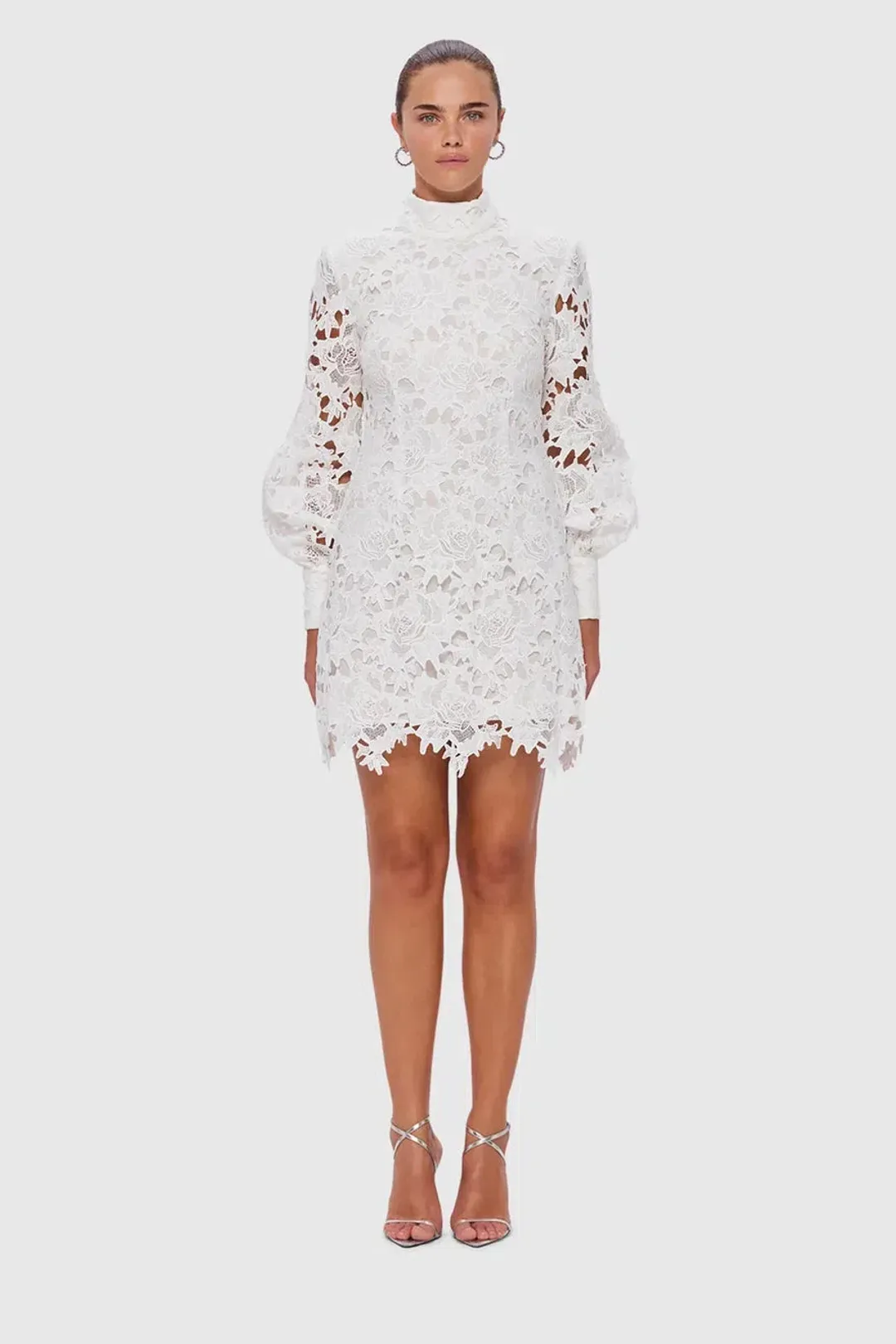 Leo Lin Isla Lace Mini Dress Snow Size 12 for rent on The Volte - main image