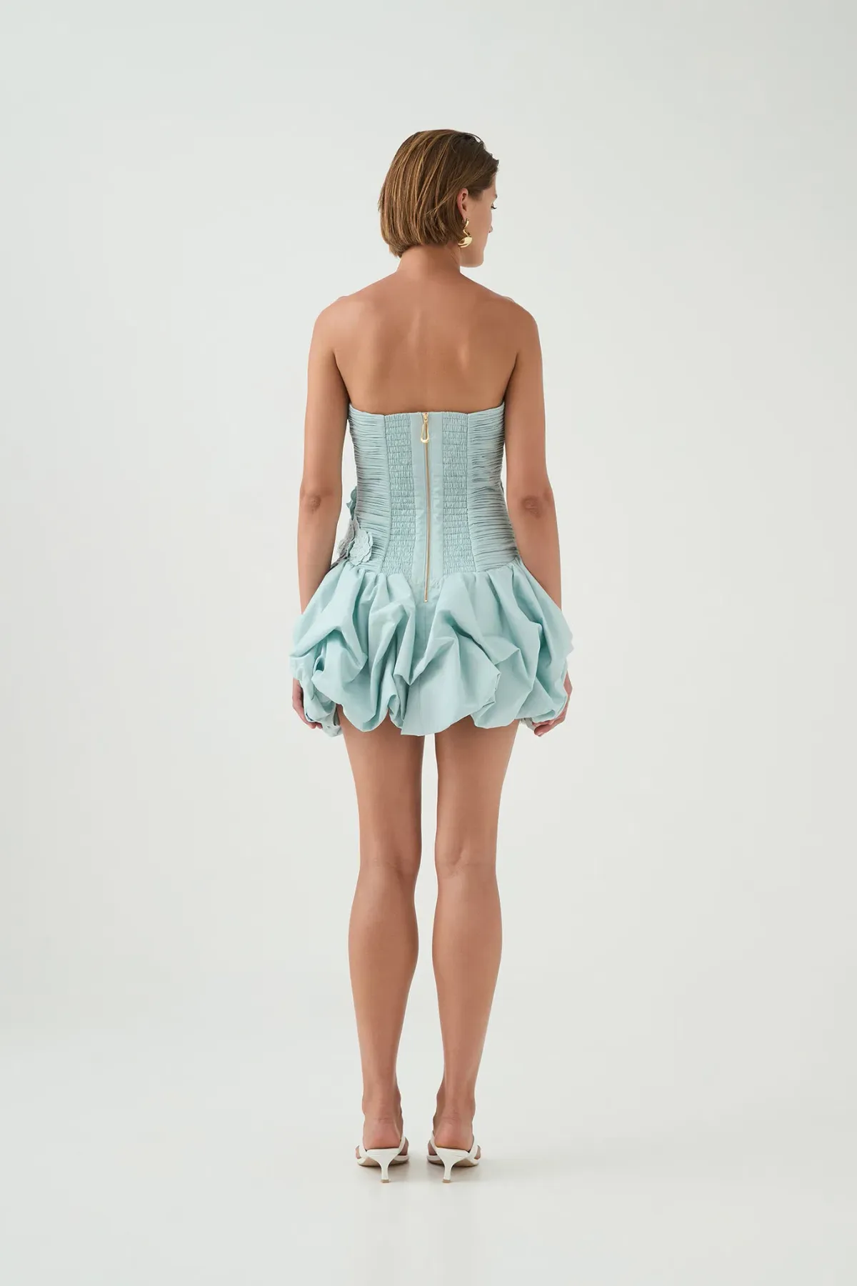 Aje Splendour Mini Dress Silver Blue Size 12 - Image 3