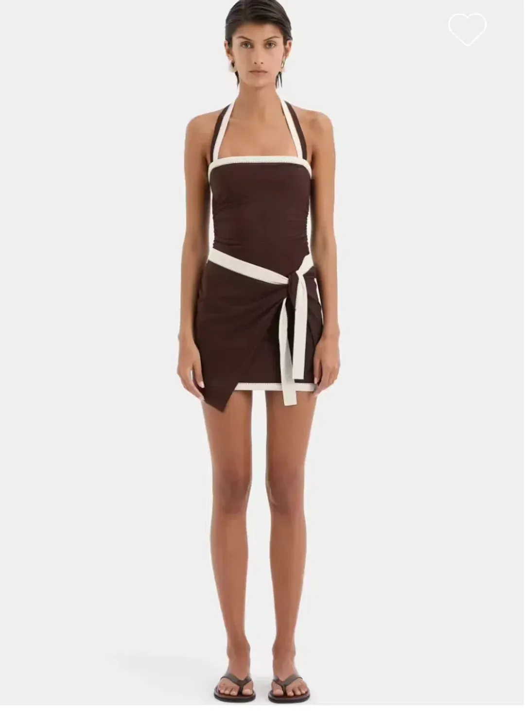 Sir The Label Jacques Mini Dress Chocolate Size 2/Au 10 for rent on The Volte - main image