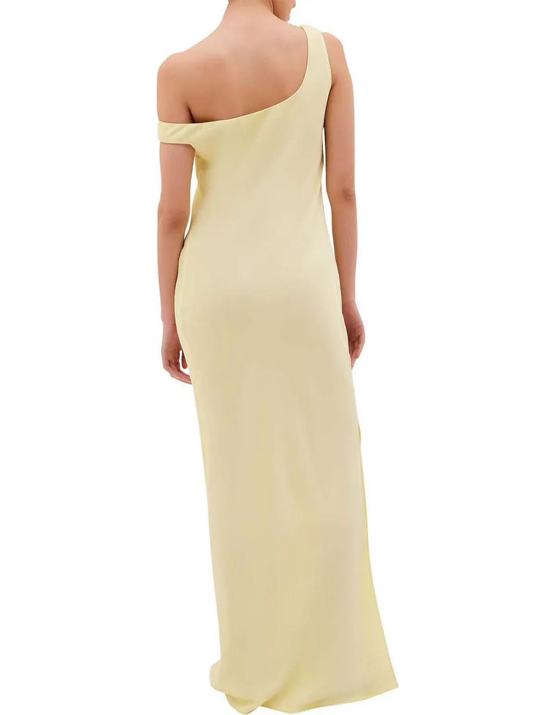 Bianca Spender Leonora Satin Crepe in Lemon Yellow Butter Dress size 2 / 10 AU for rent on The Volte - main image