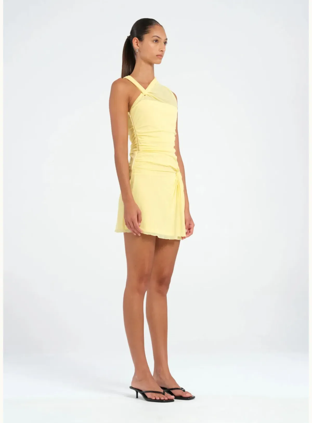 Benni Westly Twist Mini Dress Yellow Size 8 - Image 4