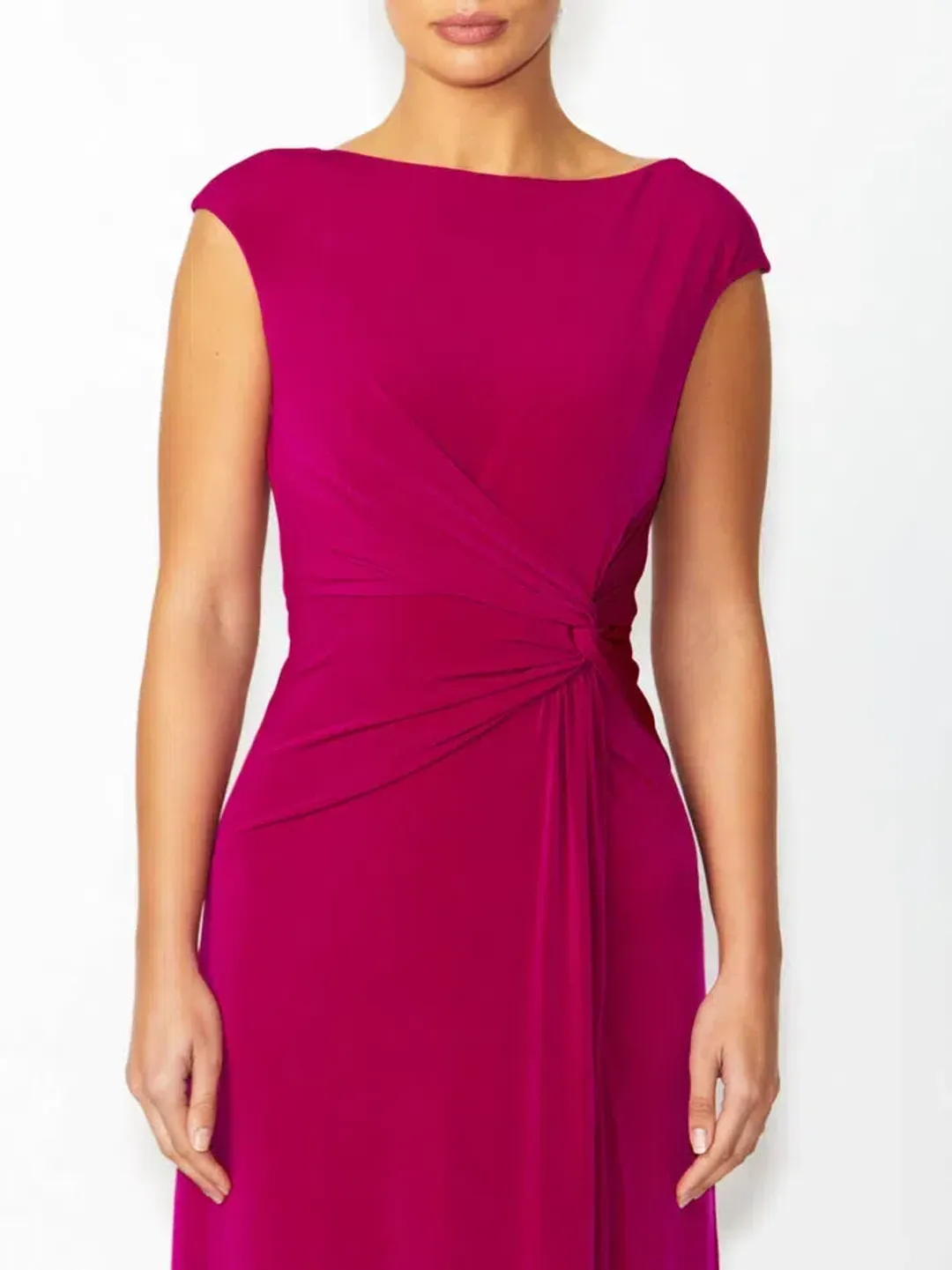 Anthea Crawford Tiffany Fuchsia Jersey Maxi Gown Fuchsia Size 14   for rent on The Volte - main image