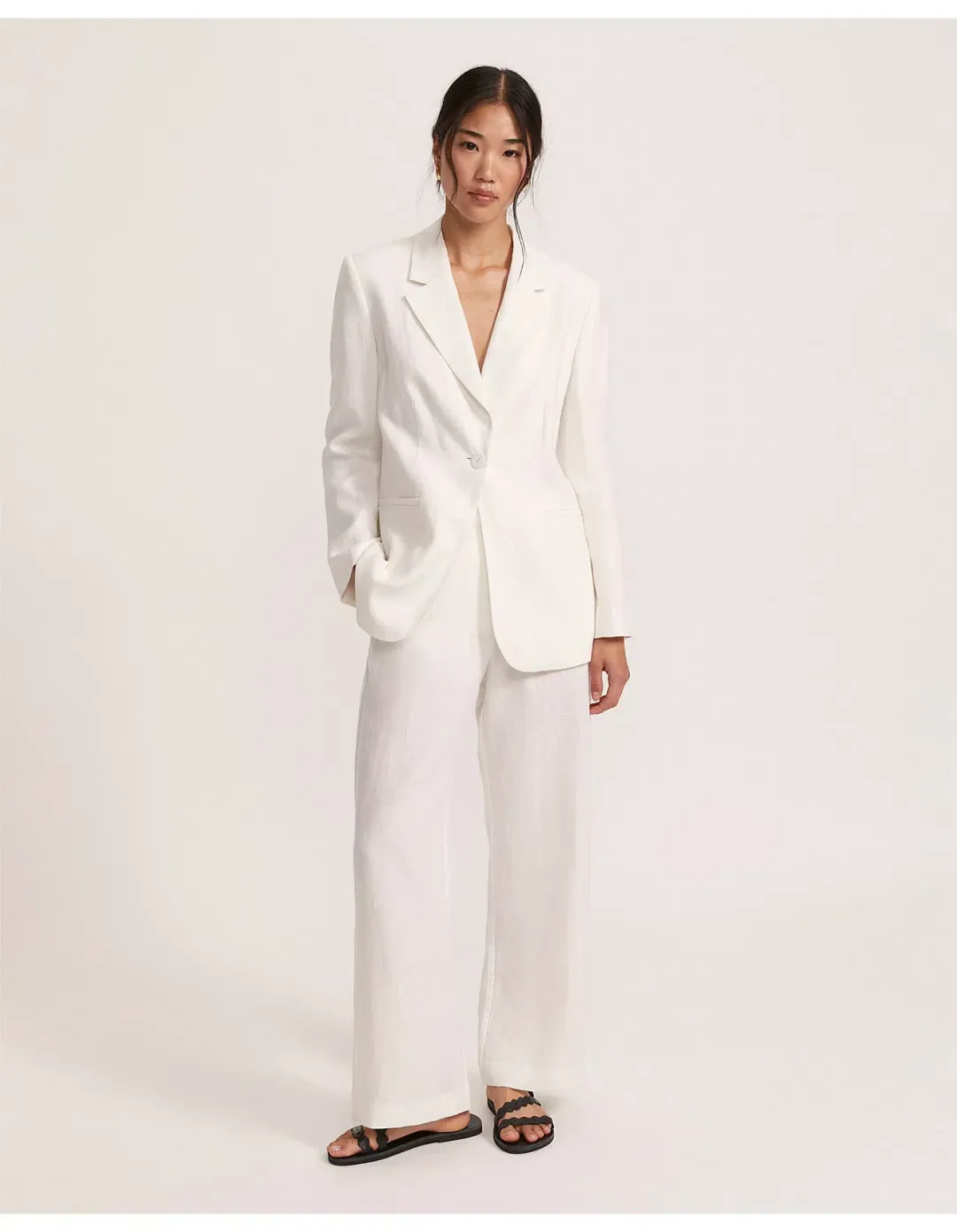 Saba Lila Linen Jacket White Size AU 8 for rent on The Volte - main image