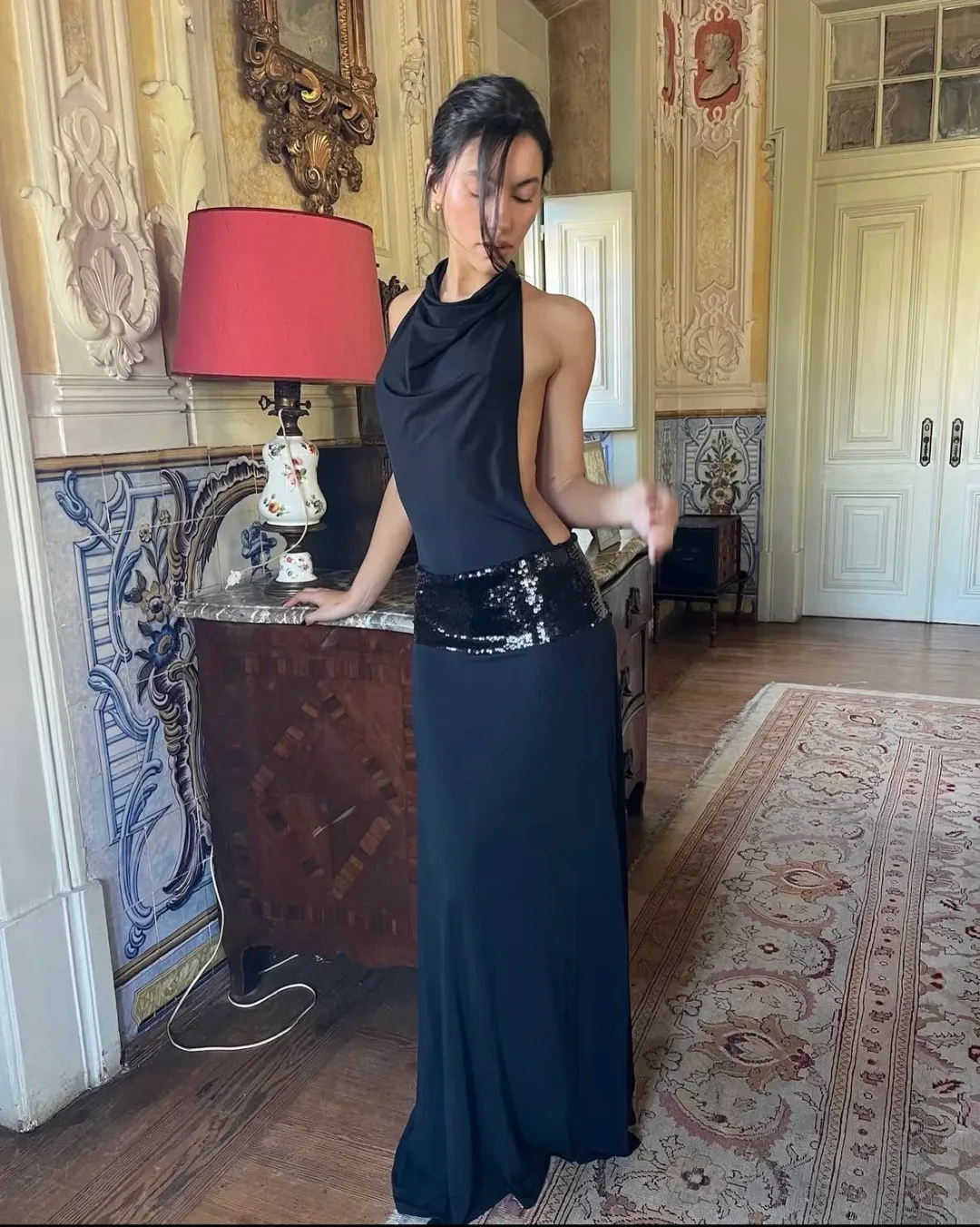 Ance Gria Adele Gown Black Size 6 for rent on The Volte - main image