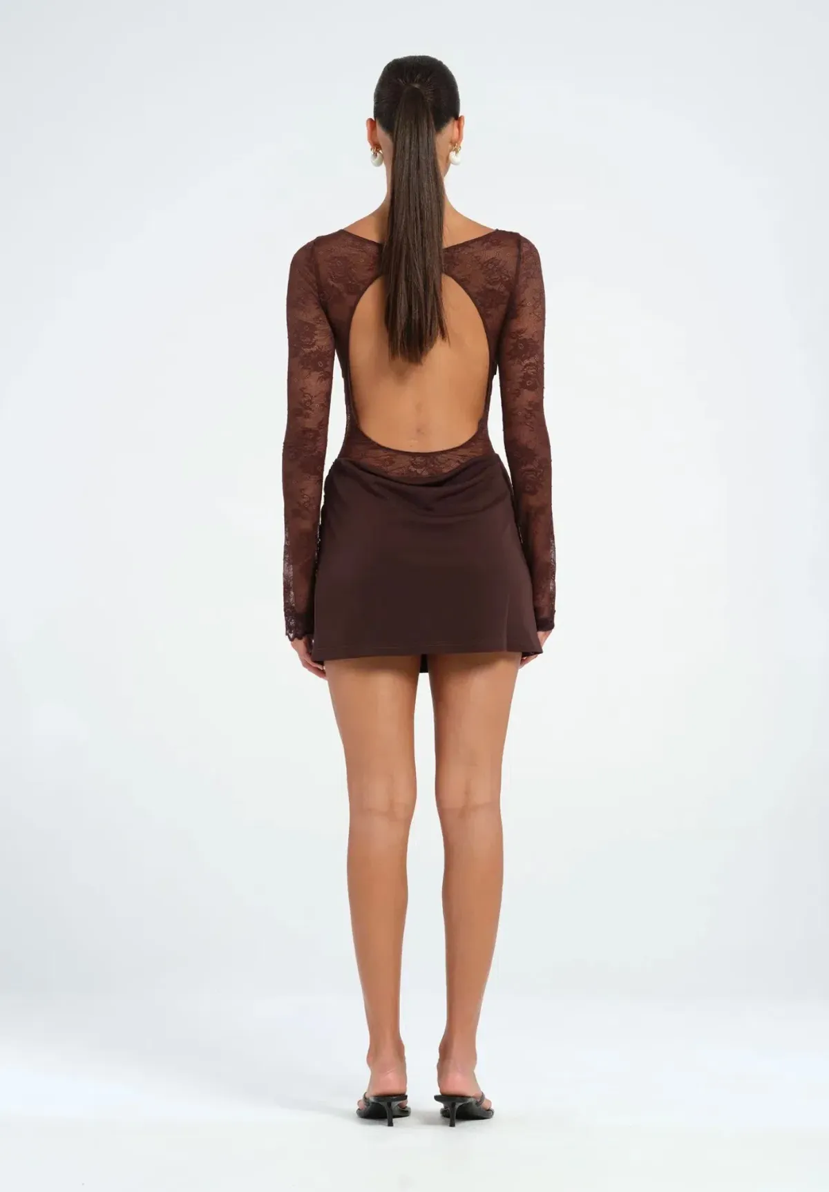 Benni Oskar Mini Dress Brown Size 6 - Image 3