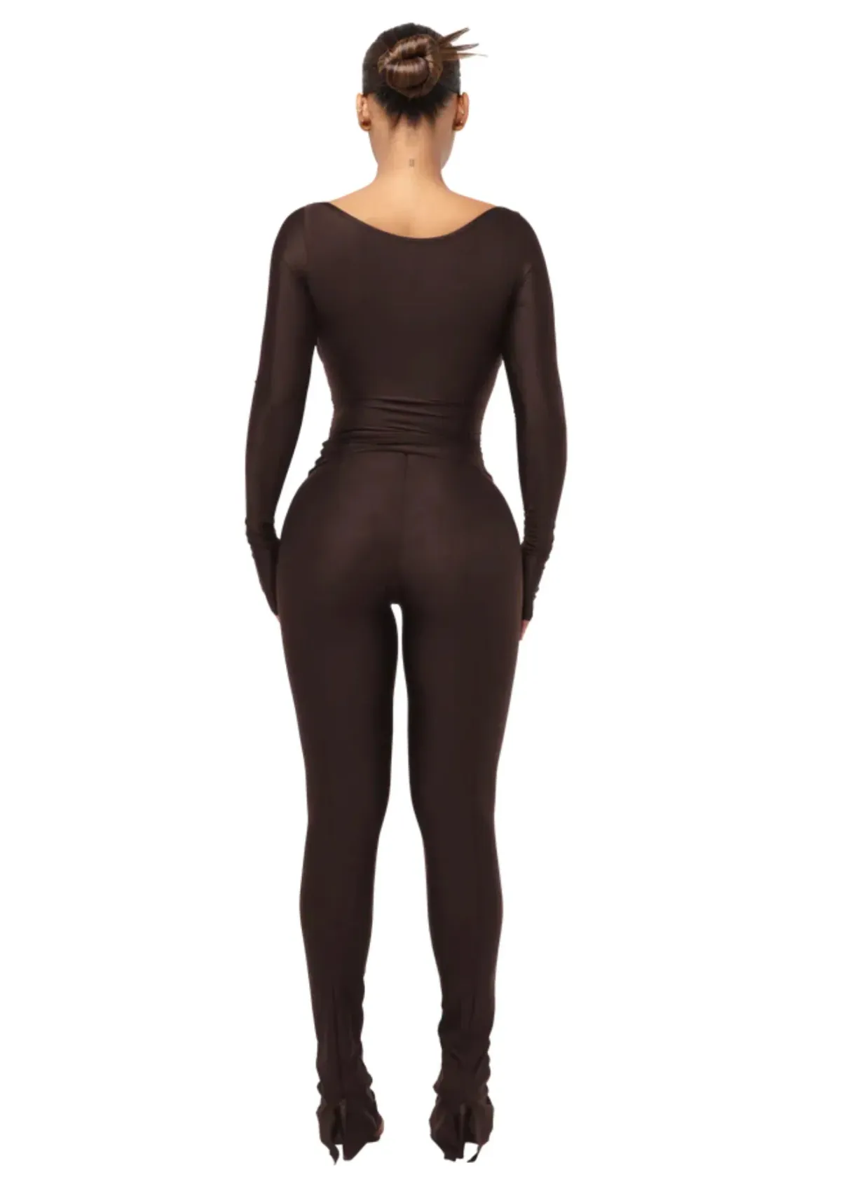 COUCOO LANAI LONG-SLEEVED TOP & LEGGINGS CHOCOLATE SIZE 8 - Image 2