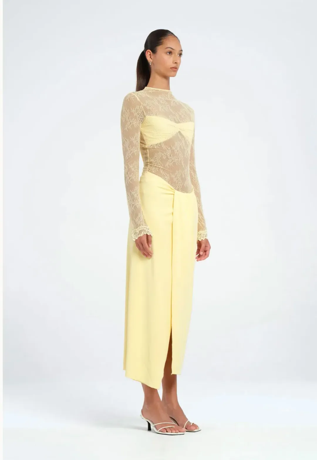 Benni - Colton Midi Dress in Butter Sz6 for rent on The Volte - main image