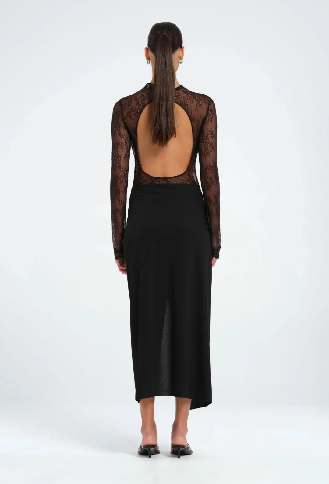 Benni Colton Midi Dress in Black Size 8 for rent on The Volte - main image