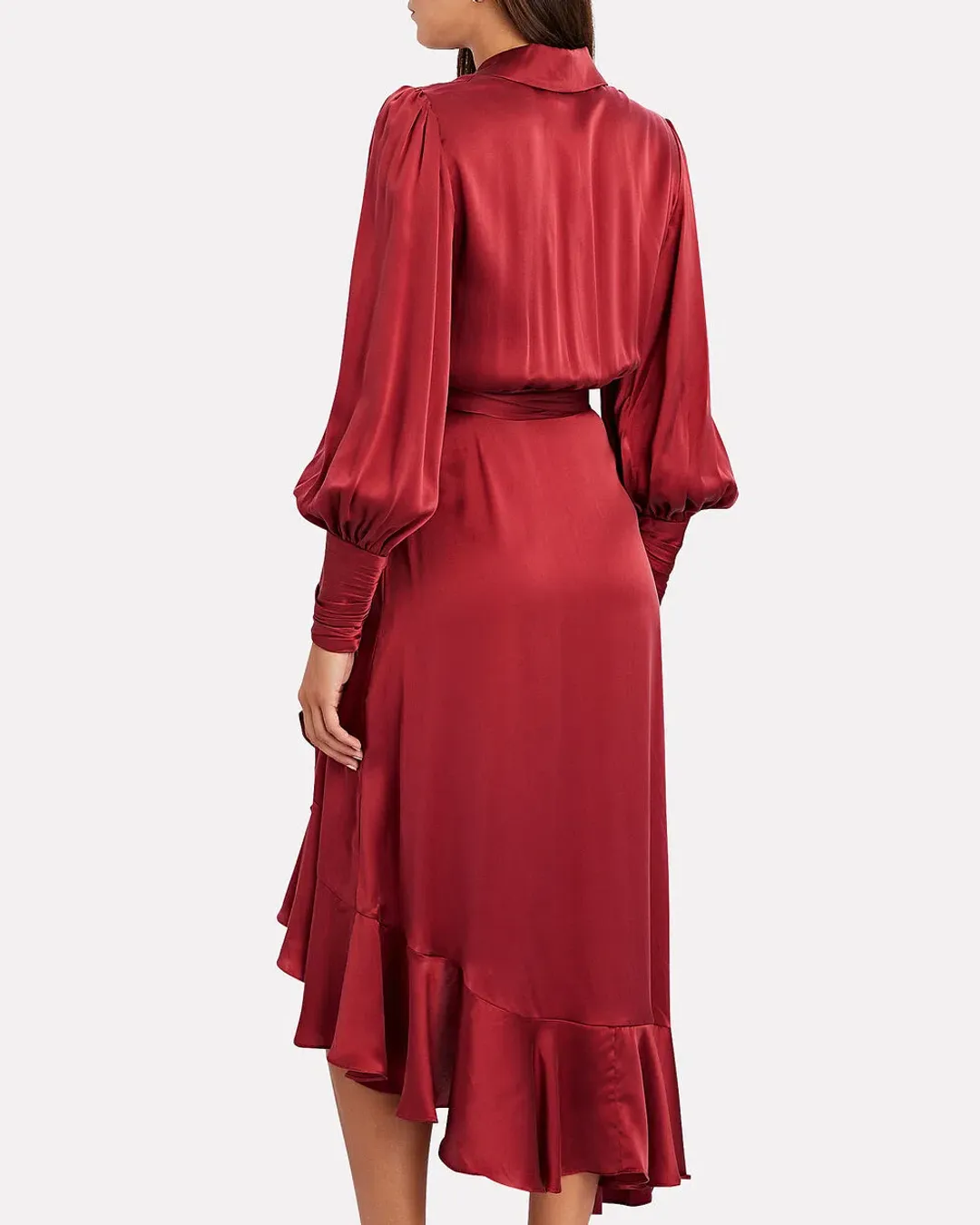ZIMMERMANN Red Silk Wrap Midi Dress Size 8-10 for rent on The Volte - main image