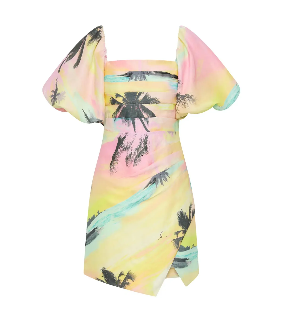 Aje Paradise Wrap Front Mini Dress Sunset Sky Size AU 10 - Image 6