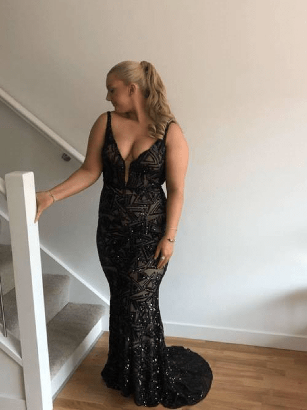 Zavana Bridal Beyonce Dress Black Size 12 for rent on The Volte - main image