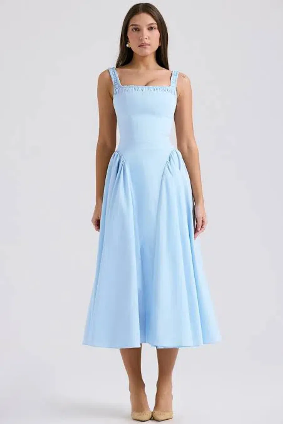 HOUSE OF CB DOROTHY MIDI SUNDRESS ITALIAN AZURE SIZE 6 for rent on The Volte - main image
