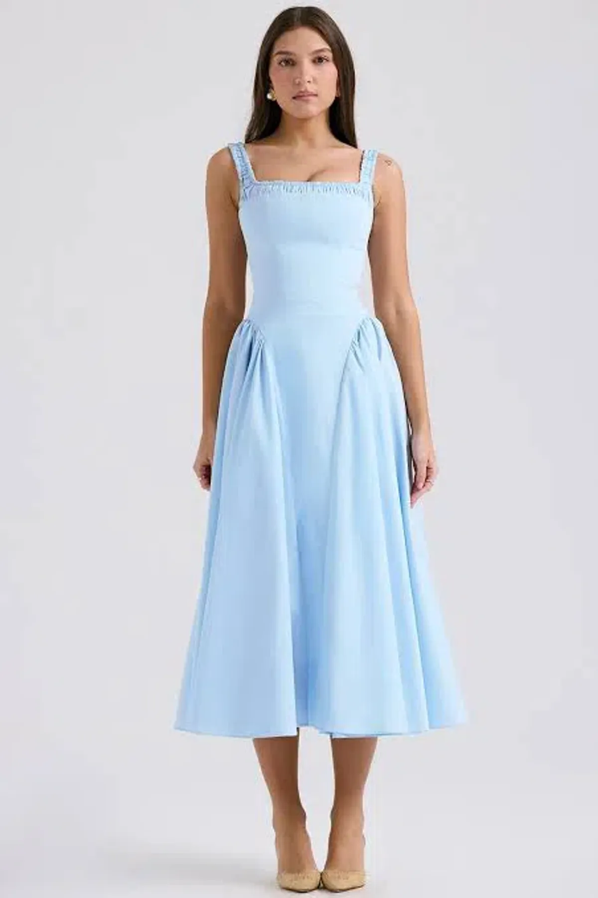 HOUSE OF CB DOROTHY MIDI SUNDRESS ITALIAN AZURE SIZE 6 - Image 1