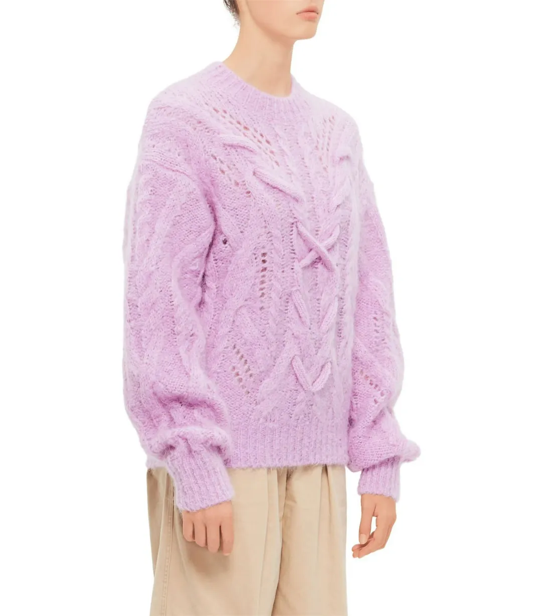 Isabel Marant Eline Chunky Knit Sweater Lilac Size 10/38 for rent on The Volte - main image