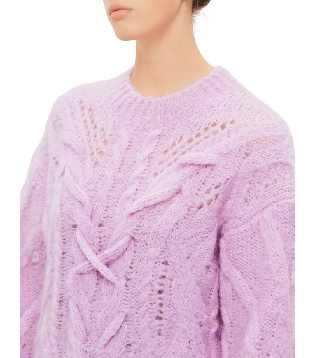 Isabel Marant Eline Chunky Knit Sweater Lilac Size 10/38 for rent on The Volte - main image