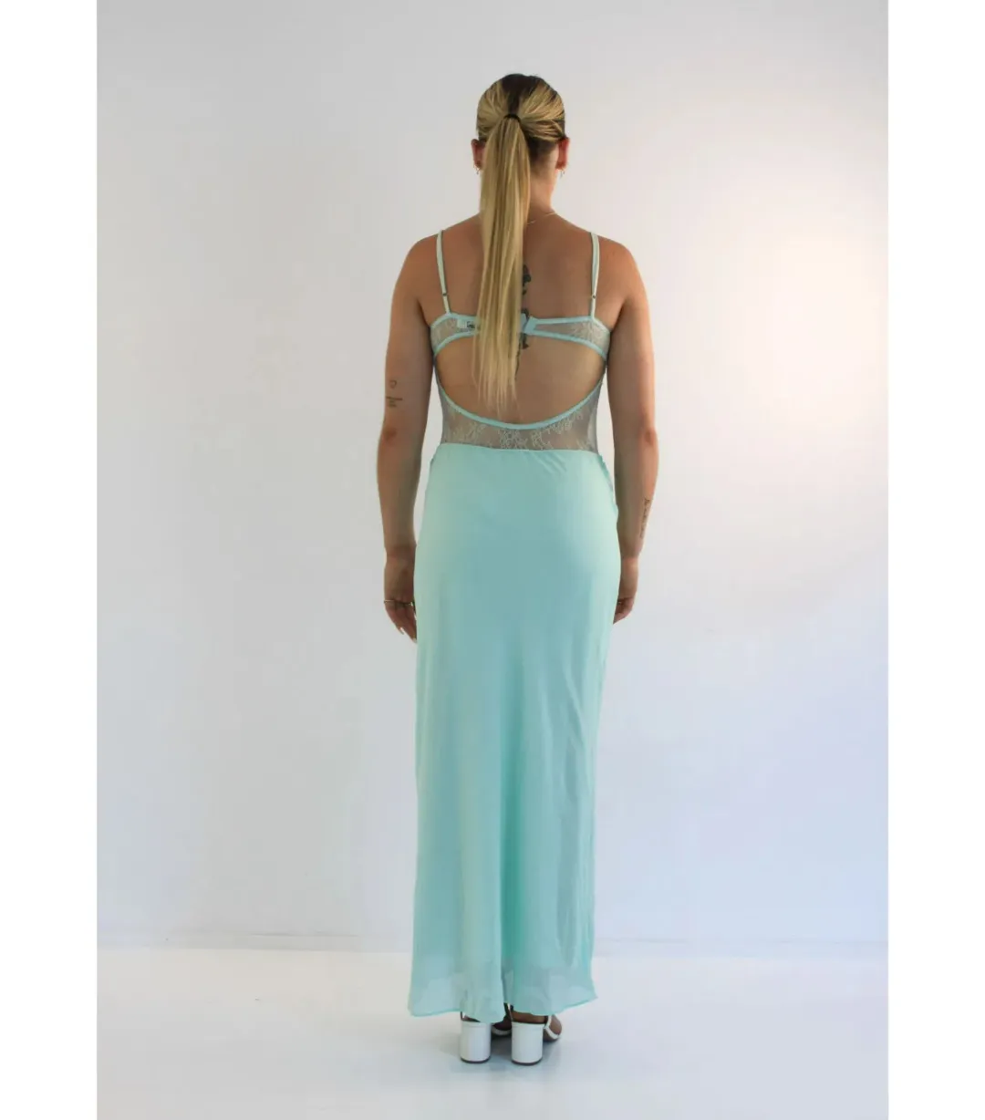 Benni Gabriel Maxi Dress Turquoise Sorbet Size AU 10 for rent on The Volte - main image