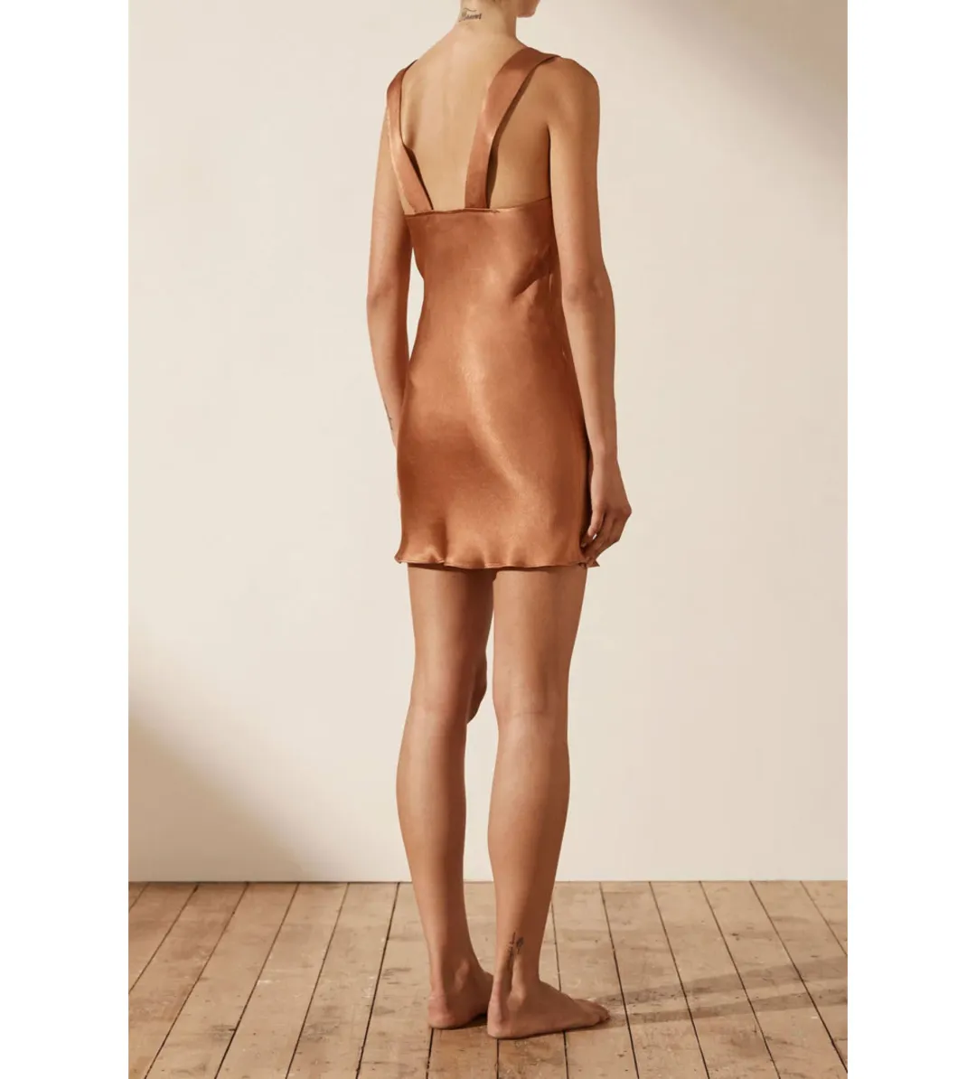 SHONA JOY La Lune Plunged Slip Dress Copper Size XS / AU 6 for rent on The Volte - main image
