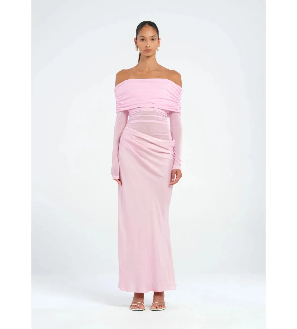 Benni Yasmin Off Shoulder Maxi Baby Pink Size 6 - Image 2