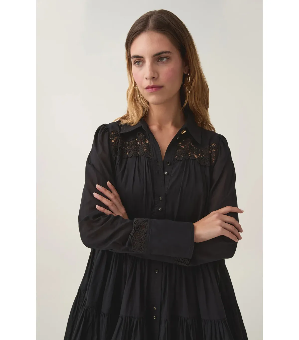 Aje Charmer Lace Trim Mini Dress Black Size AU 6 - Image 2