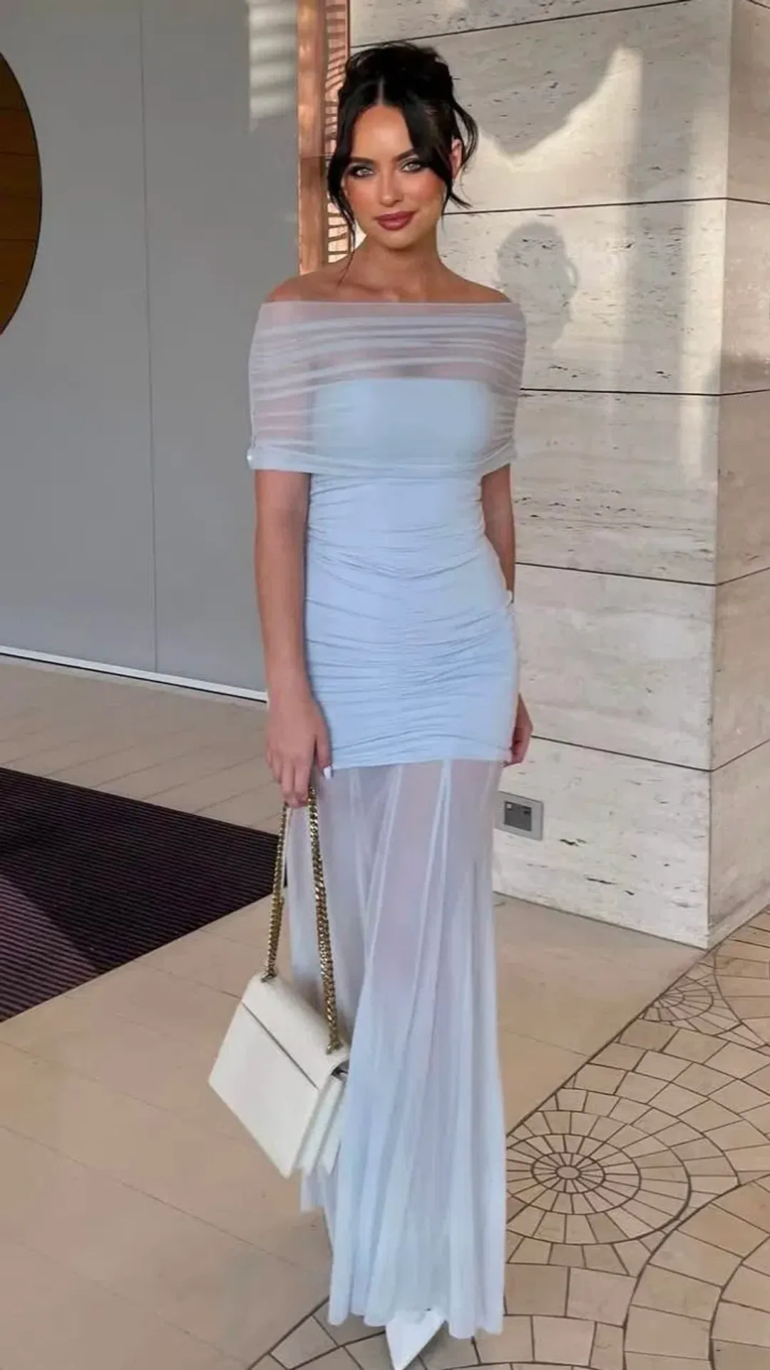 Caspian Off Shoulder Maxi Size 6 for rent on The Volte - main image