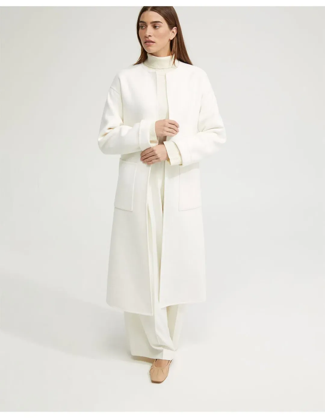 Oxford Sabine Wool Rich Unlined Coat White Size M / Size AU 12 for rent on The Volte - main image