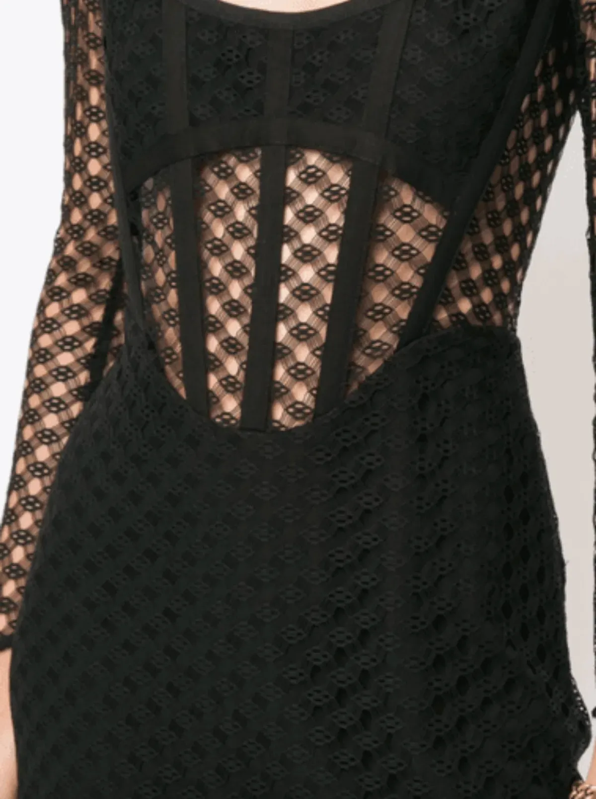 Dion Lee Corset Lace Black Bustier Dress Size 10 - Image 4