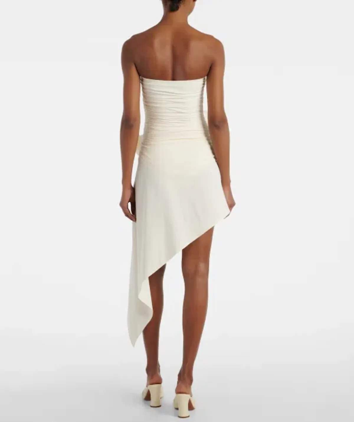 Magda Butrym Bodysuit & Asymmetrical Draped Swim Skirt Cream Size 34 (AU 6/8) - Image 4