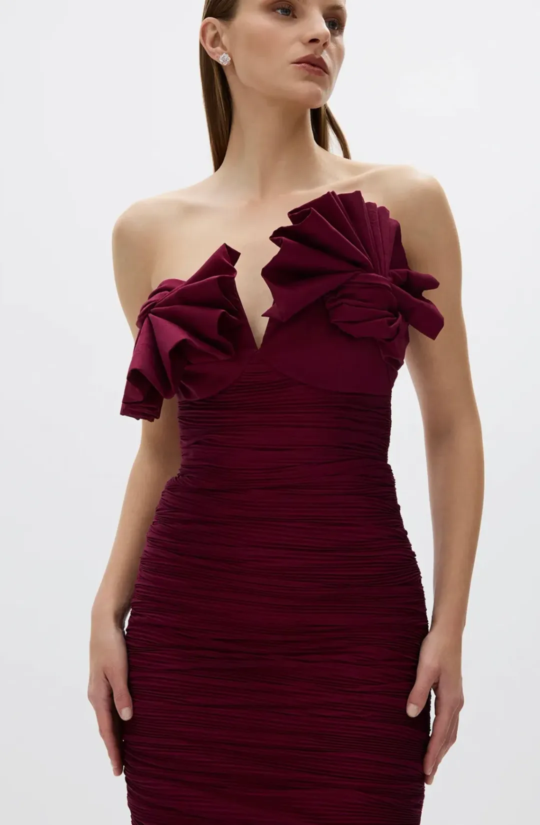 Rachel Gilbert Jensen Burgundy Dress Size AU 12 for rent on The Volte - main image