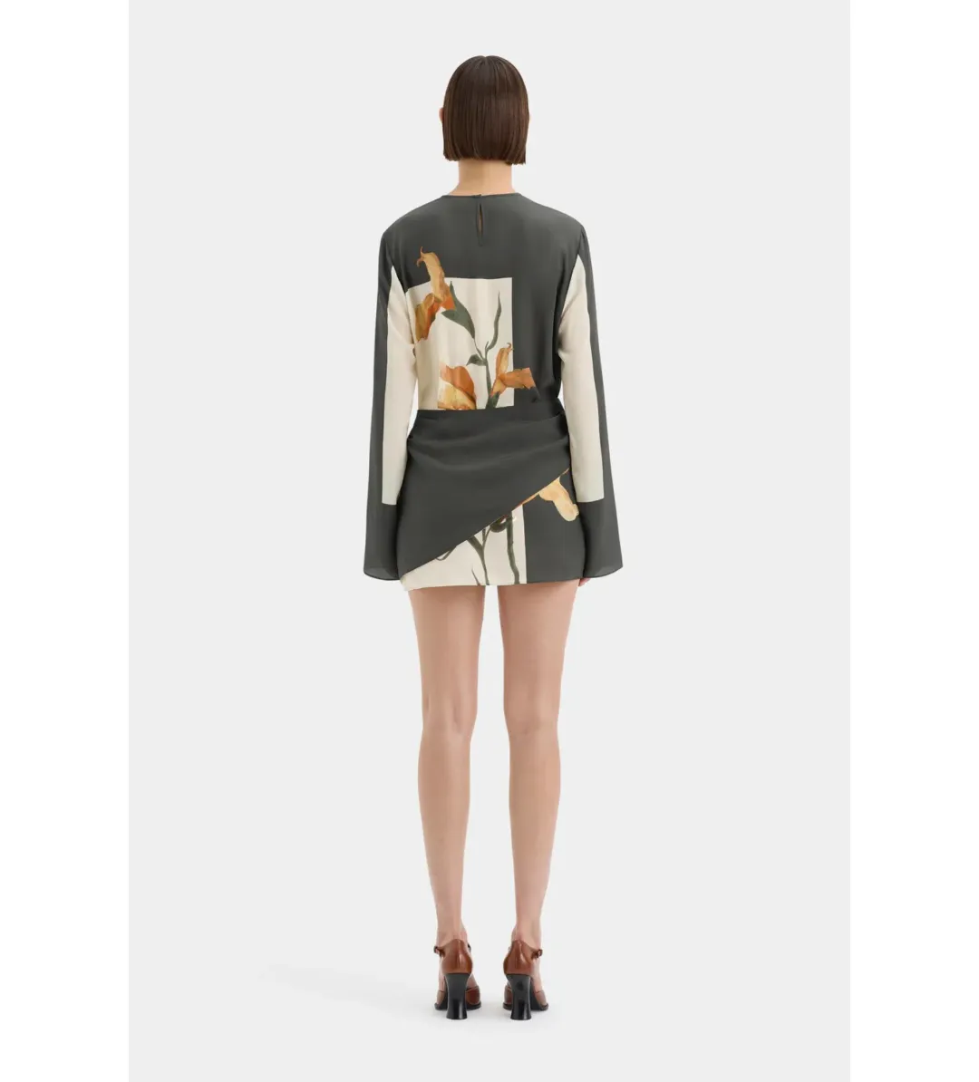 Sir the Label Constance Twist Mini Dress Iris Floral Size AU 10 for rent on The Volte - main image