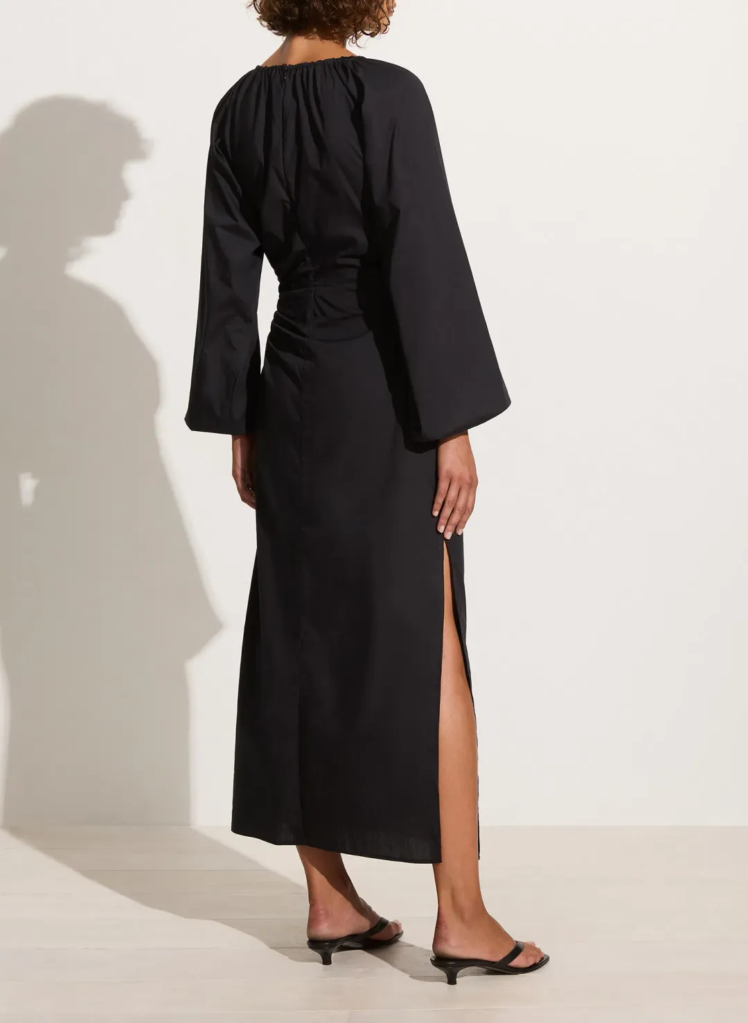 Faithfull The Brand De Deus Midi Dress Black Size AU 8 for rent on The Volte - main image