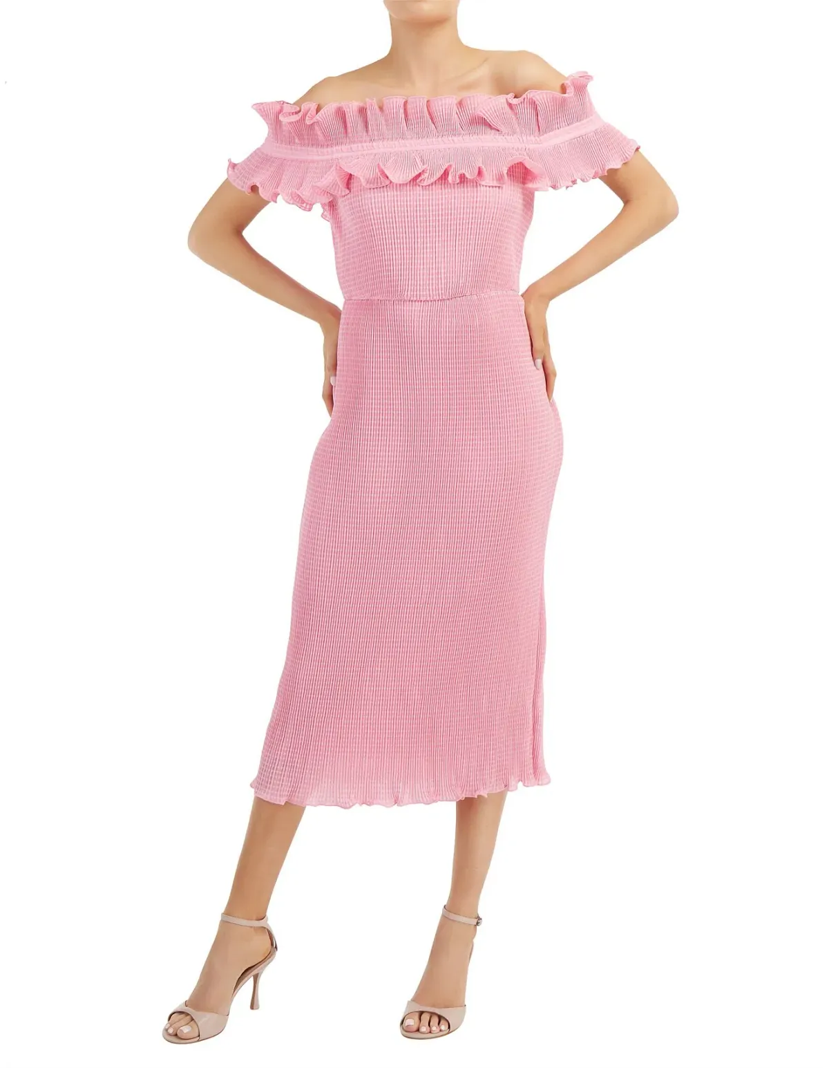 Keepsake Clarity Midi Dress in Pop Pink Size 6 - Image 1