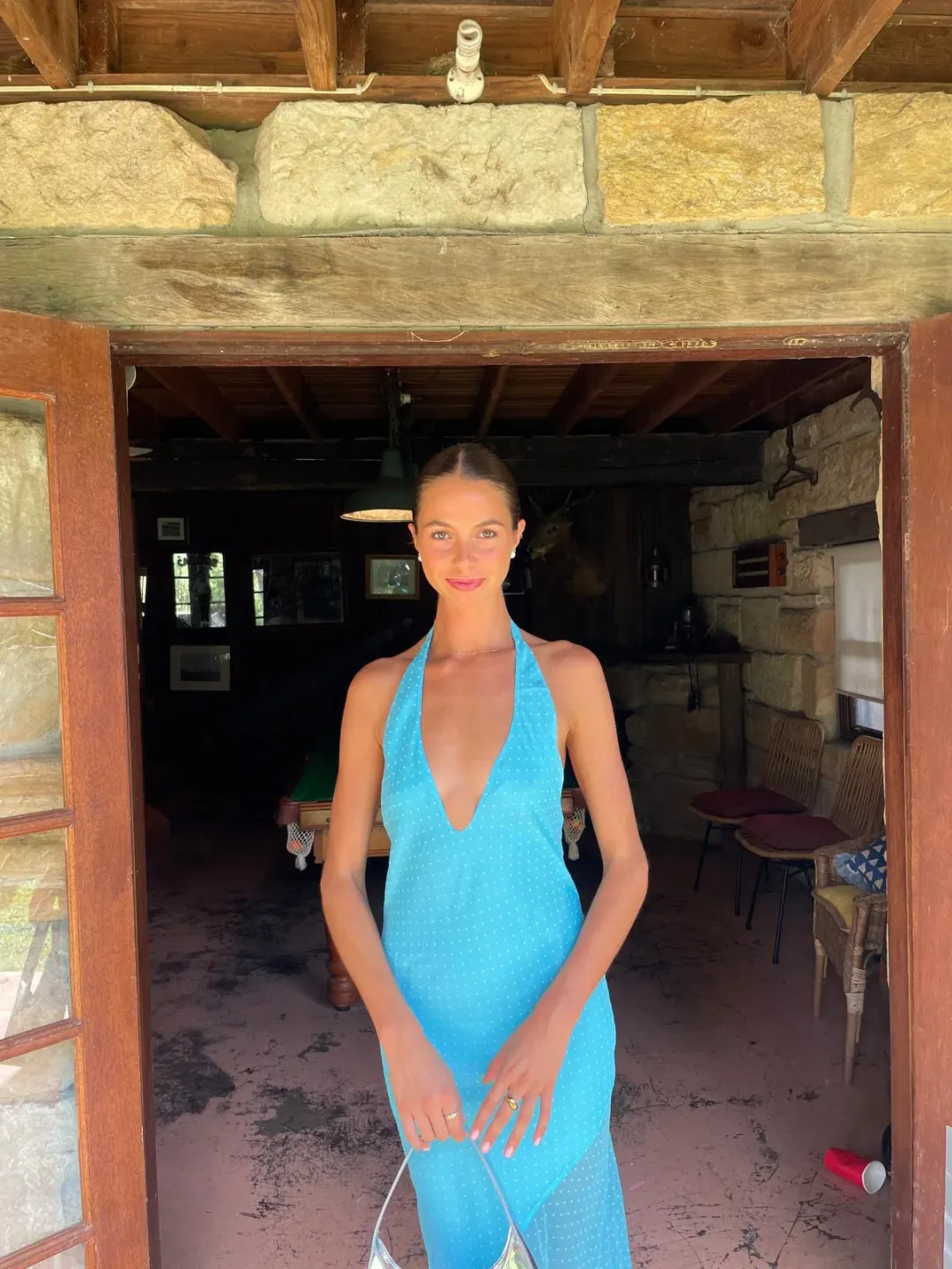 I Am Delilah Jasmine Maxi Dress Blue Lagoon Size 6 for rent on The Volte - main image