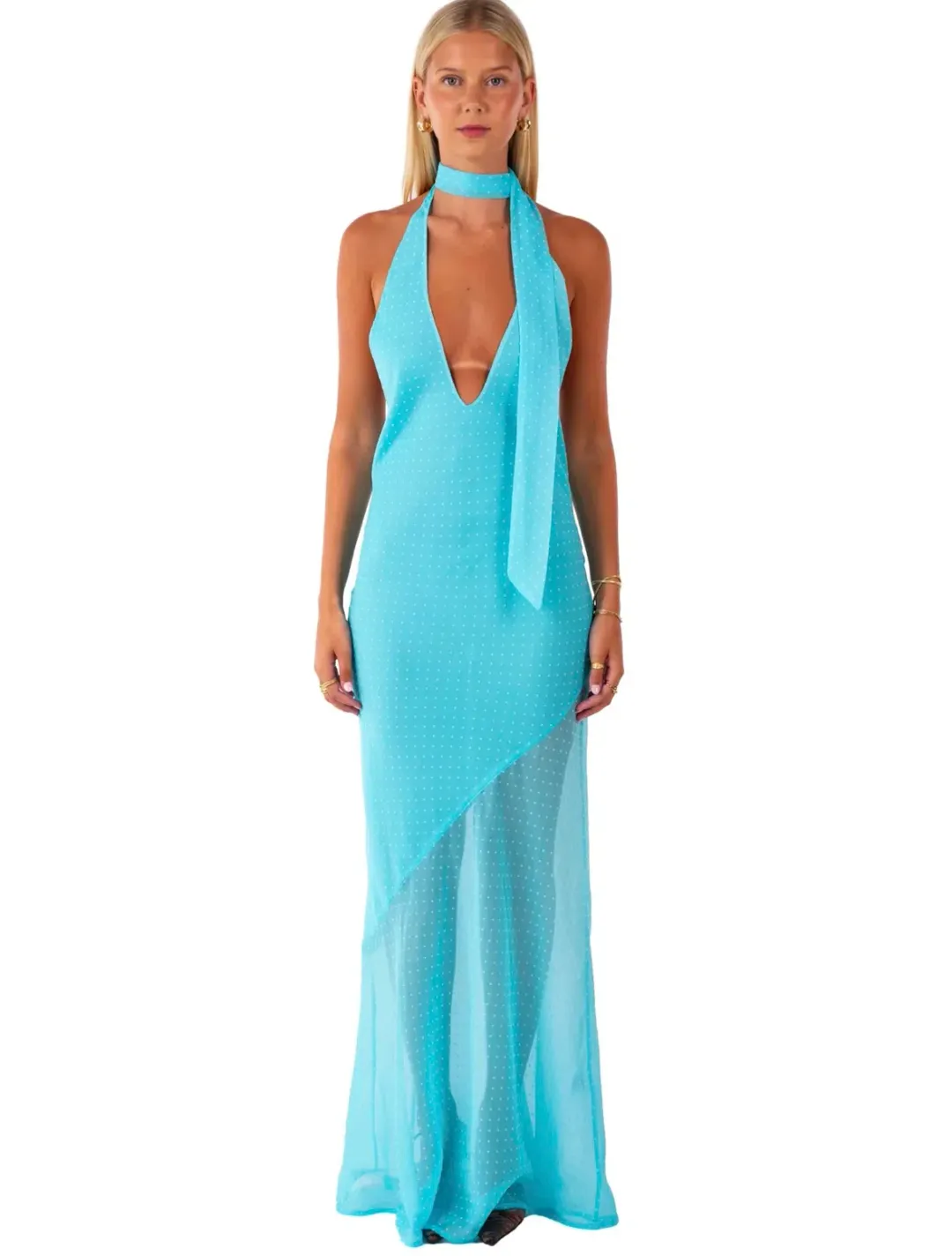 I Am Delilah Jasmine Maxi Dress Blue Lagoon Size 6 for rent on The Volte - main image