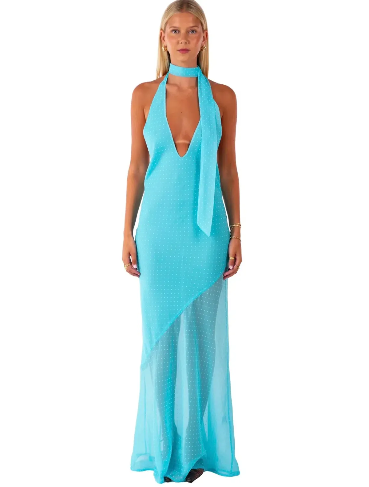 I Am Delilah Jasmine Maxi Dress Blue Lagoon Size 6 - Image 2