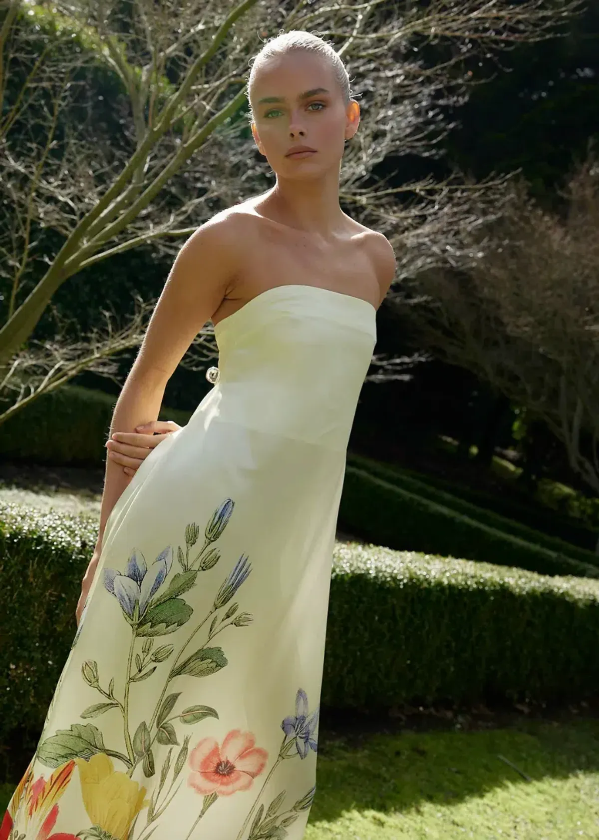 Aston Studio Lucie Dress in Buttermilk Fleur Size 10 - Image 3