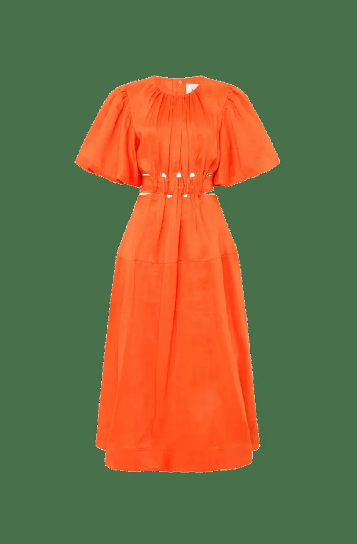 Aje Cosette Tie Back Midi Dress Orange Size 6 - Image 4