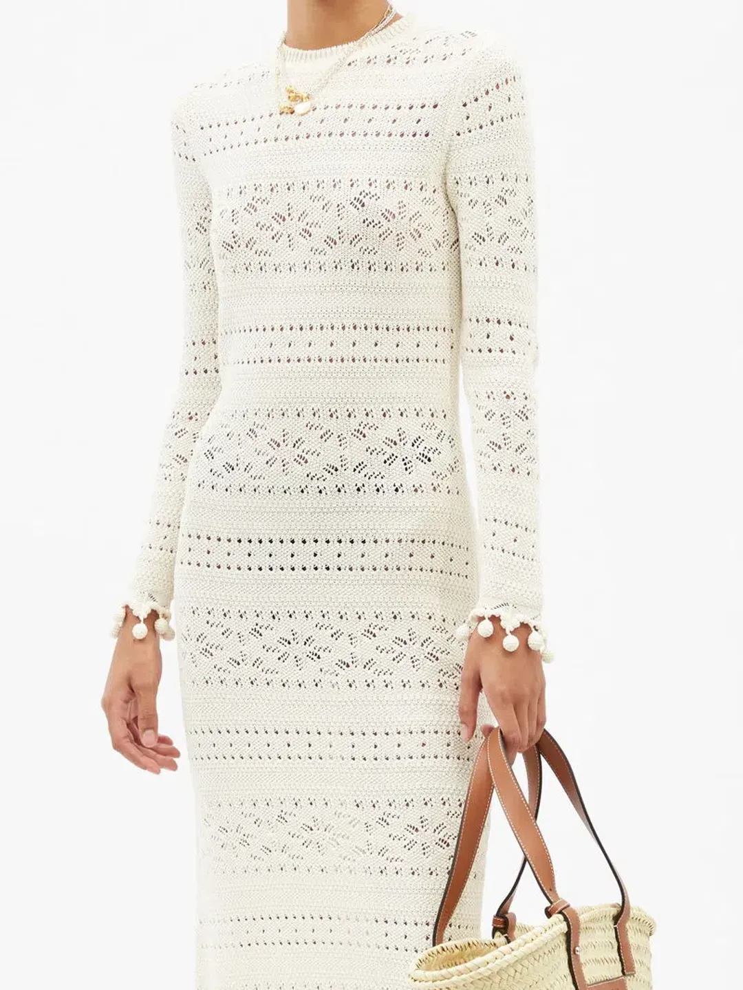 Zimmermann Postcard Cotton Lace-Knitted Midi White Size 0/ AU 8 for rent on The Volte - main image