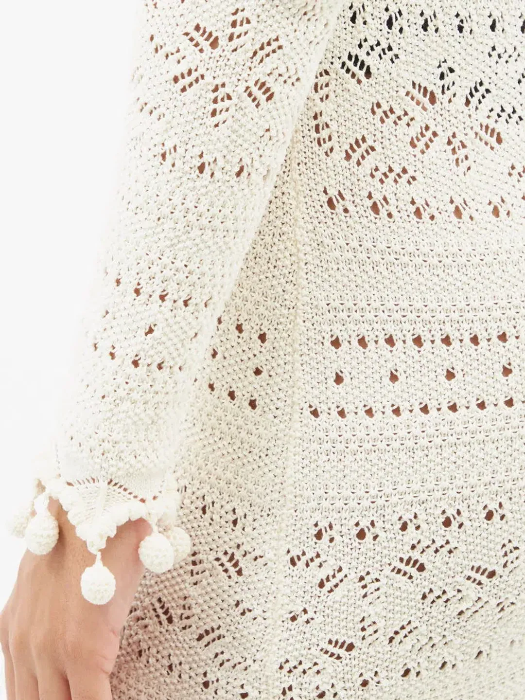 Zimmermann Postcard Cotton Lace-Knitted Midi White Size 0/ AU 8 for rent on The Volte - main image