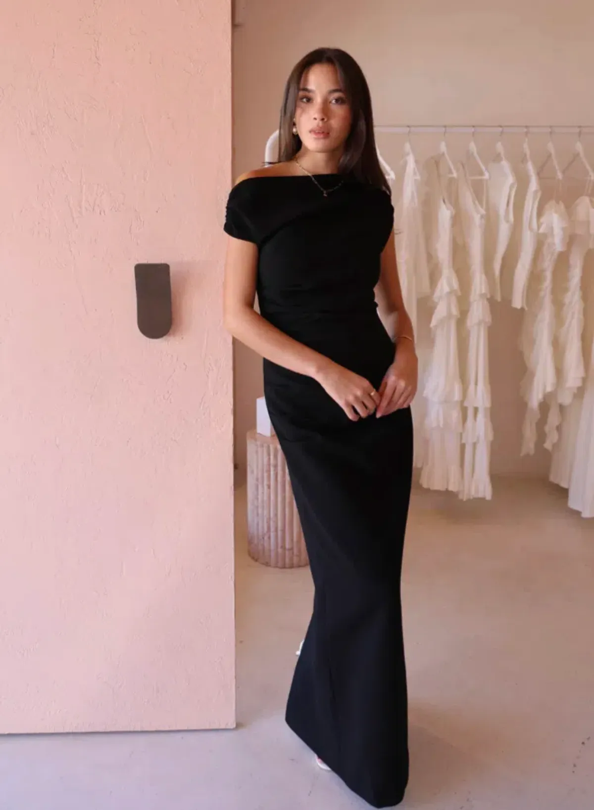 By Nicola Vivian Crepe Maxi Dress Black Size 14 - Image 2
