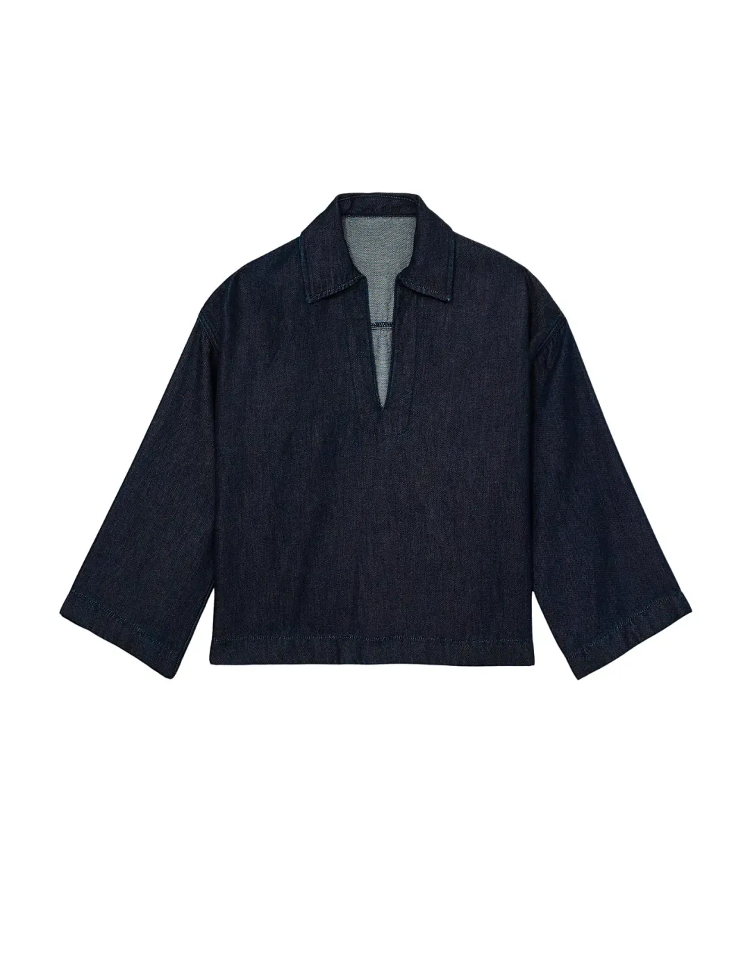 Reiss Reed Deep V Woven Top in Indigo Size UK 12 / AU 12 for rent on The Volte - main image