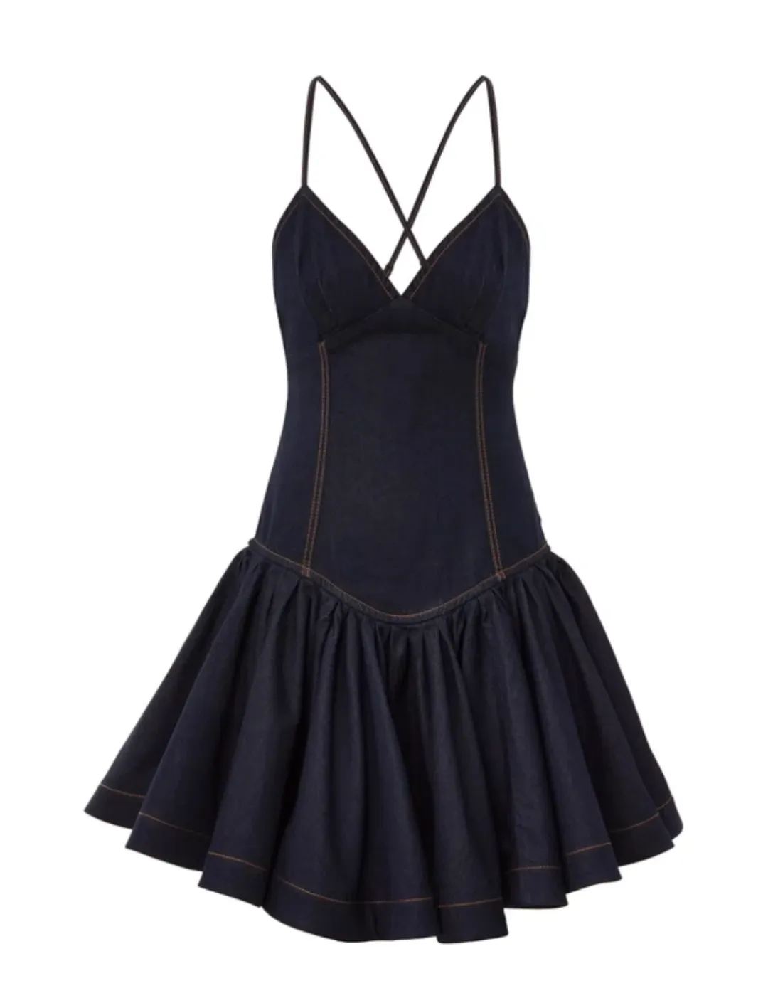 Zimmermann Crush Denim Mini Dress Night Sky Size 0 / AU 8 for rent on The Volte - main image