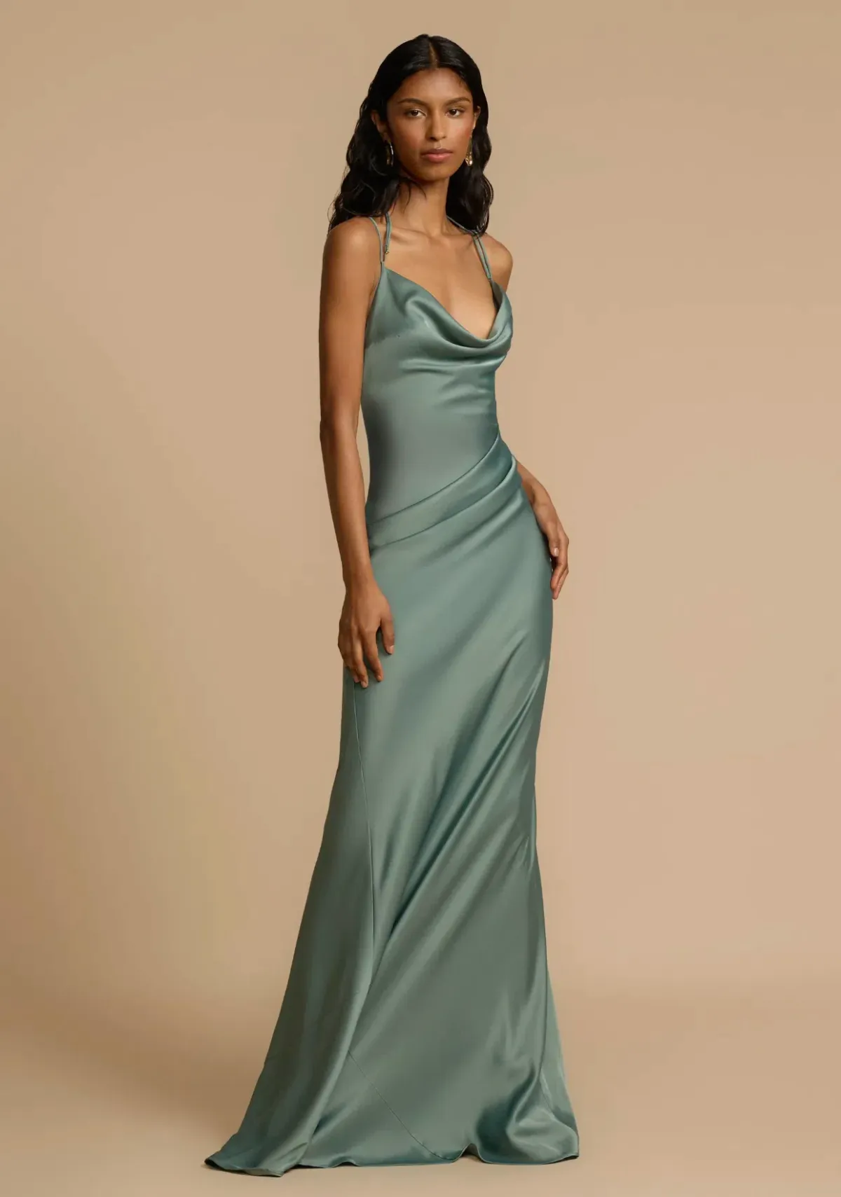 Arcina Ori Isodora Maxi Dress Metallic Green Size 8 - Image 1