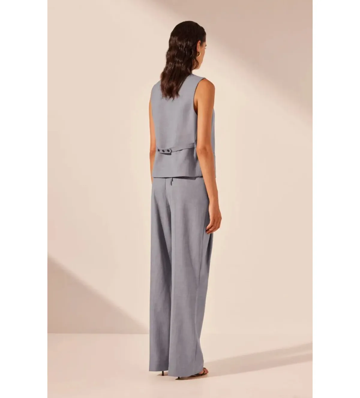 Shona Joy Asher Oversized Tailored Vest in Steel Grey Size AU 8 - Image 3